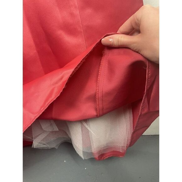 Gunne Sax Jessica McClintock Y2K Pink Bow Tulle Long Formal Prom Dress Sz S 1/2 - Picture 7 of 10